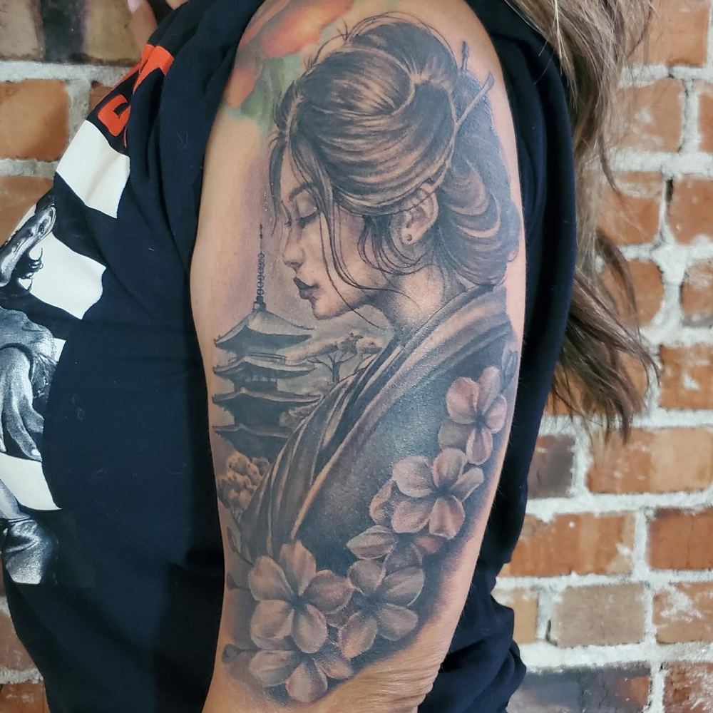 Geisha tattoo by Adrian Castro