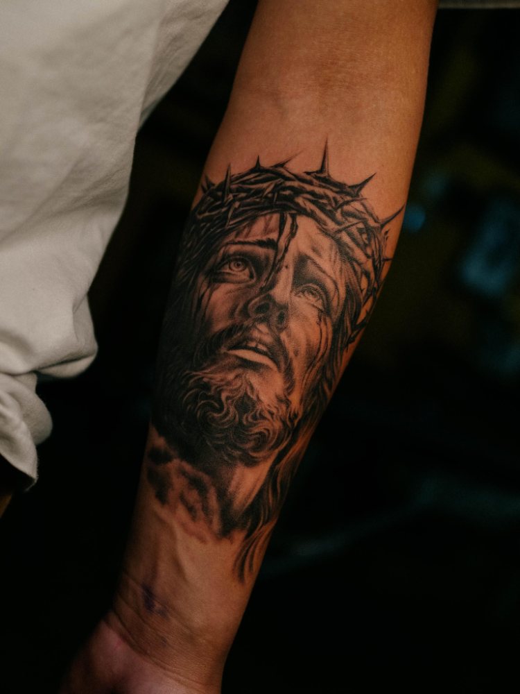 Crown of thorns tattoo by Ash Barroga