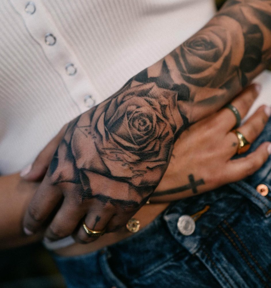 Rose tattoo by Ash Barroga