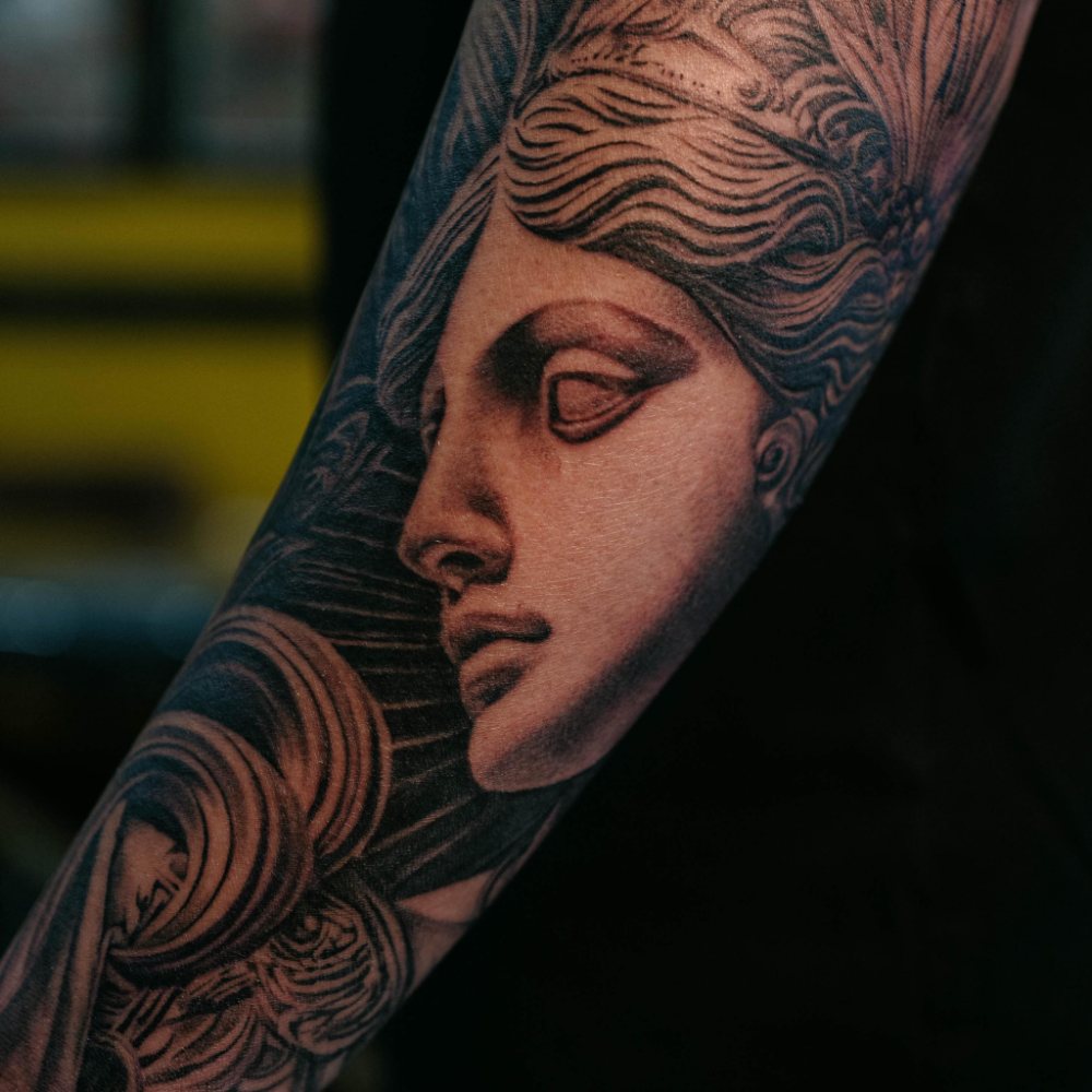 Athena tattoo by Ash