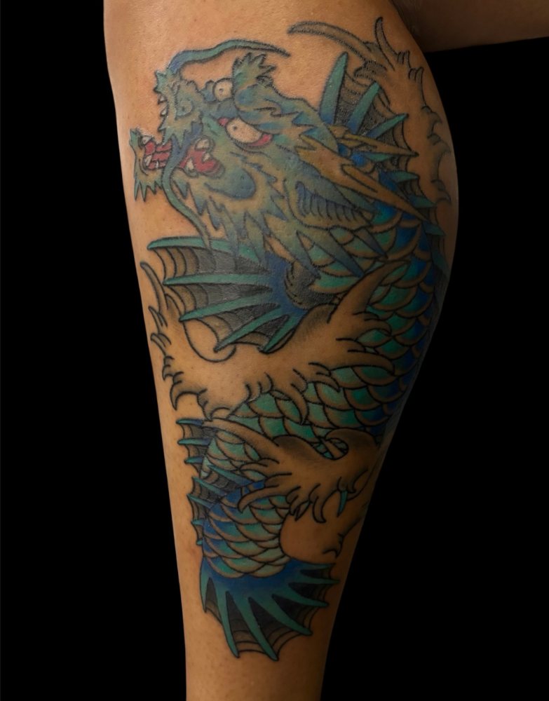 Blue dragon tattoo by Bryan