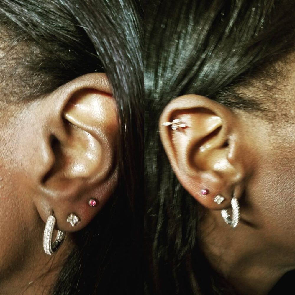 Lobe piercings by Doni