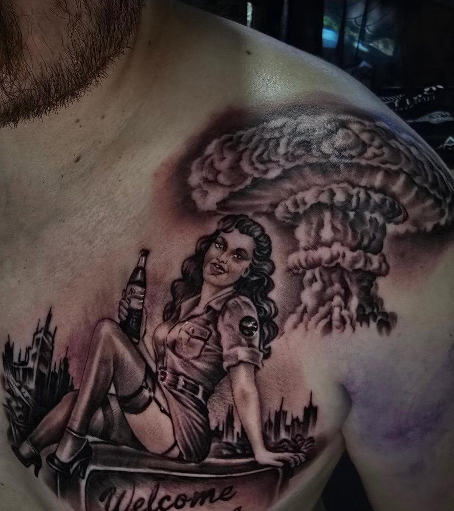 Fallout sleeve tattoo by Jason Lawson