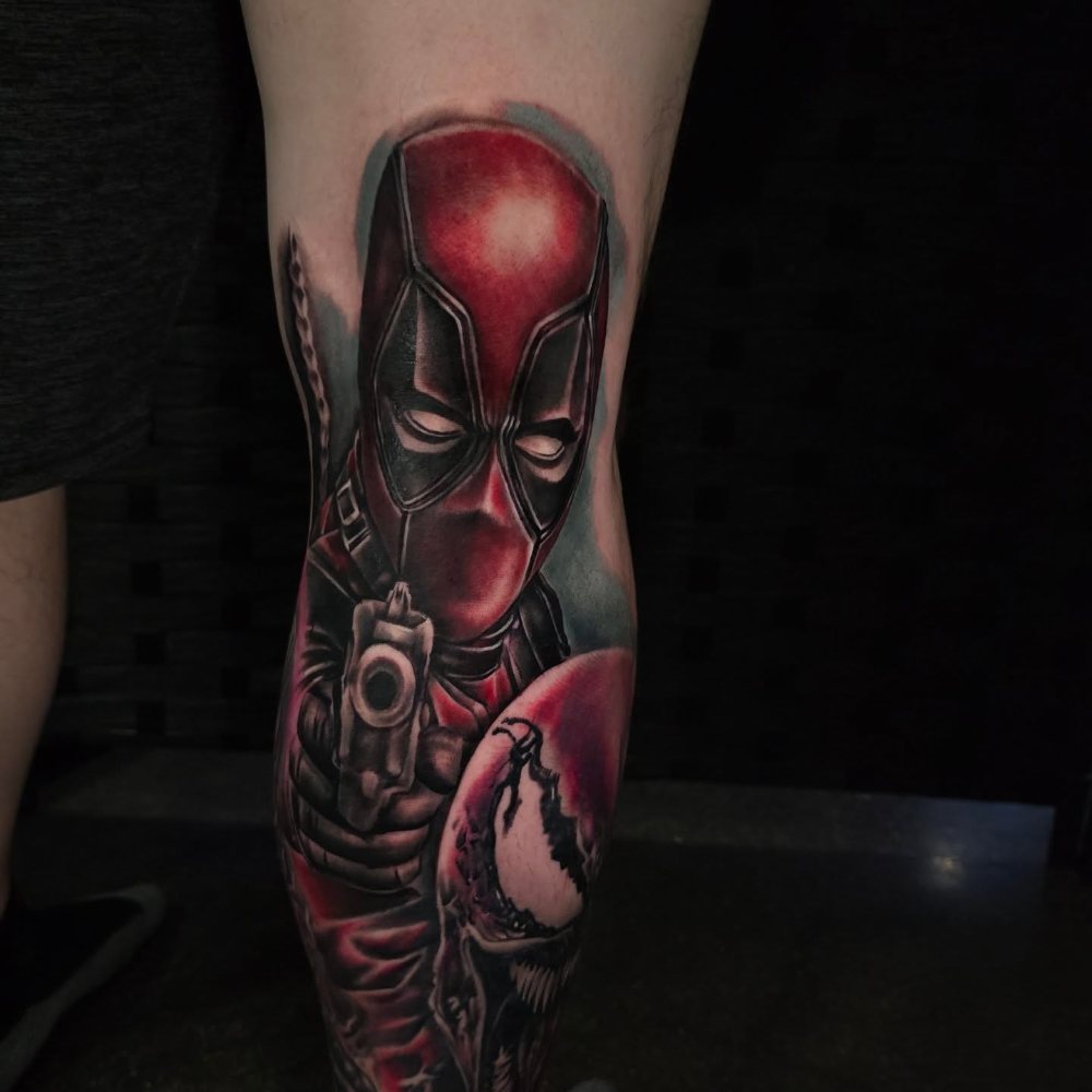 Deadpool tattoo by Jason Lawson