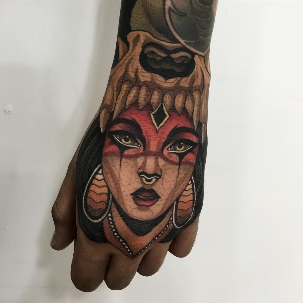 Crowned woman tattoo by Marvin