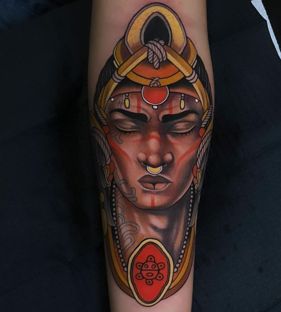 Taíno warrior tattoo by Marvin