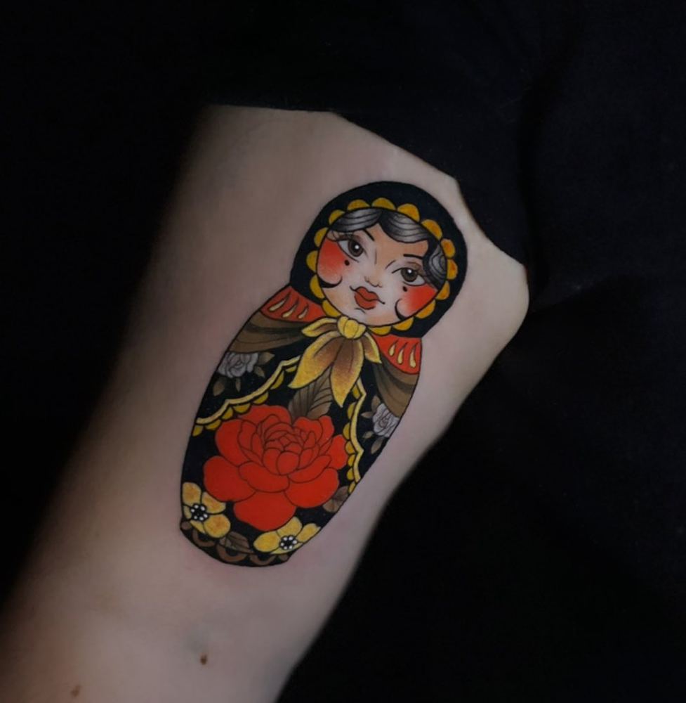 Matryoshka tattoo by Sinai Alba