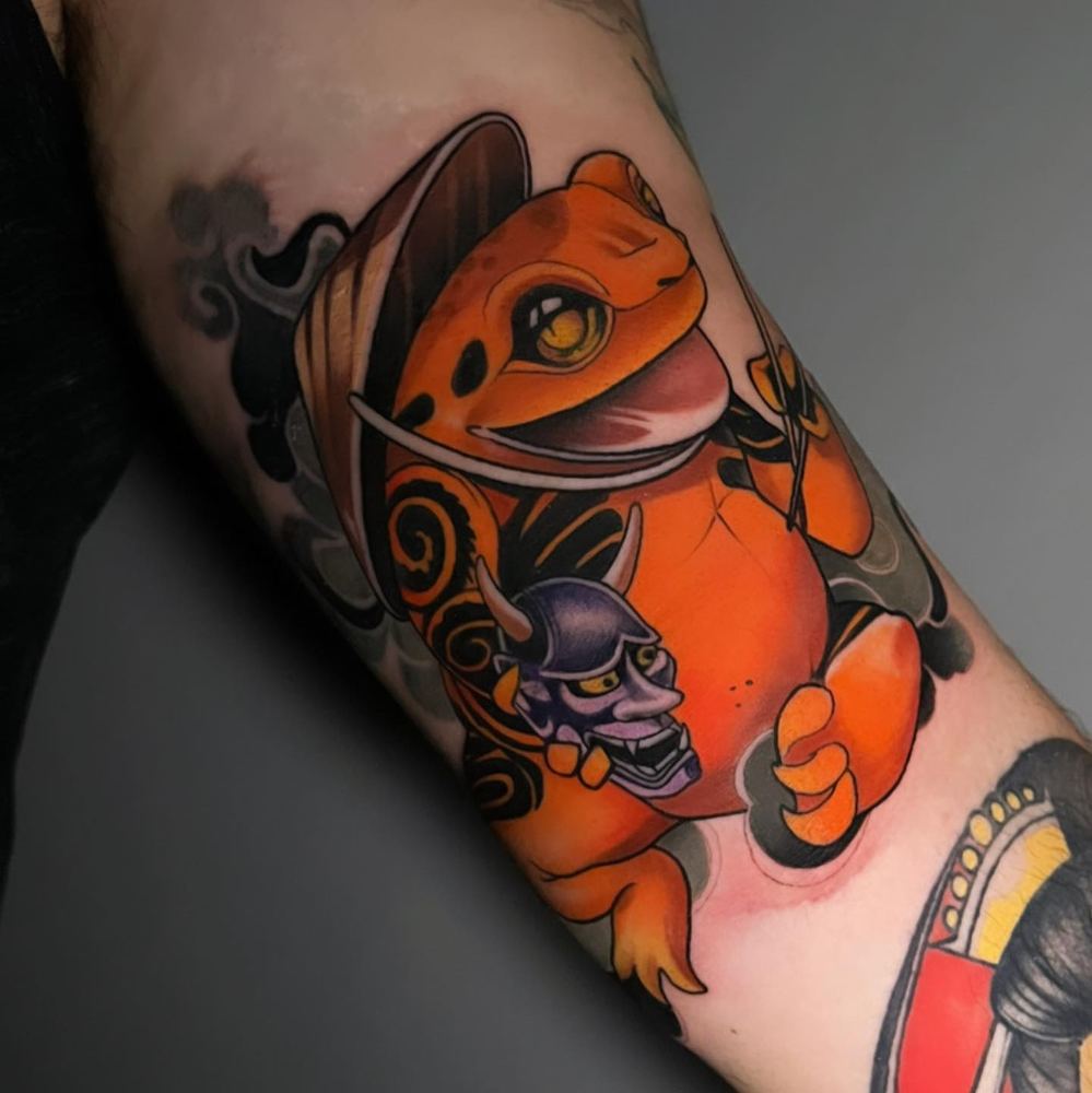 Frog tattoo by Sinai Alba